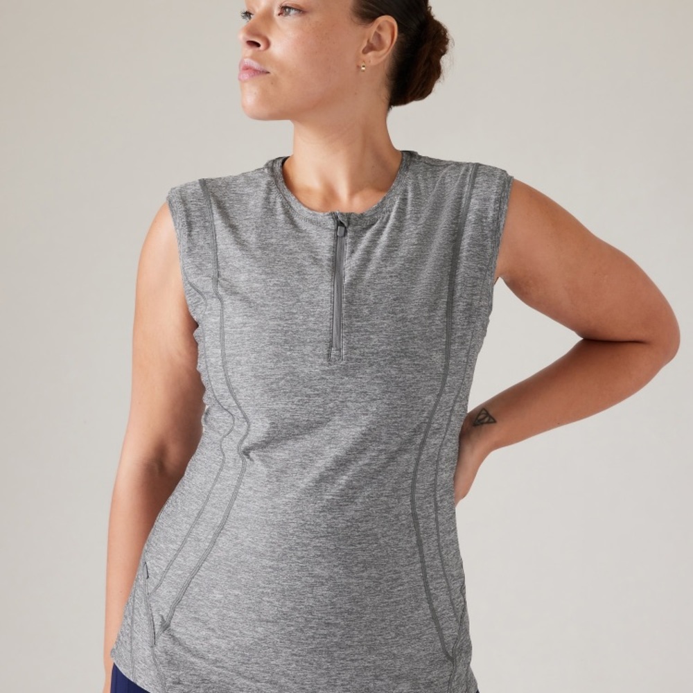 Athleta Pacifica Illume Gray Fitted UPF Tank